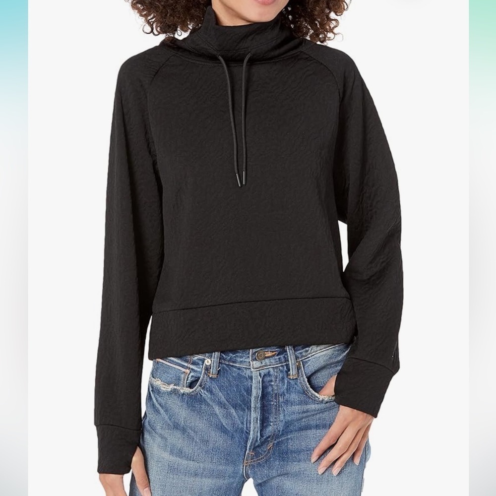 Juicyโ Couture Oversized Jacquard Structured Crop Pullover Black Size L